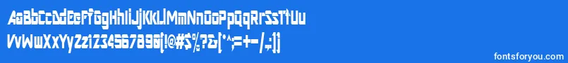 フォントArtRegular – 青い背景に白い文字