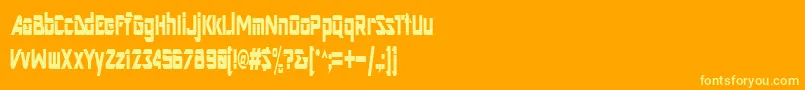 Fonte ArtRegular – fontes amarelas em um fundo laranja