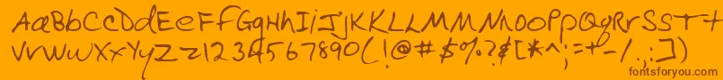 Lehn090 Font – Brown Fonts on Orange Background