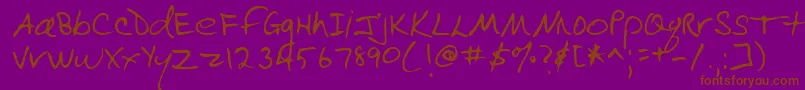 フォントLehn090 – 紫色の背景に茶色のフォント