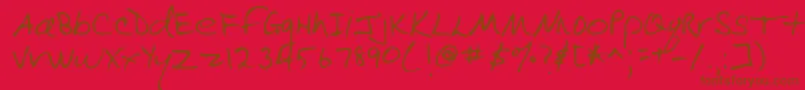Czcionka Lehn090 – brązowe czcionki na czerwonym tle