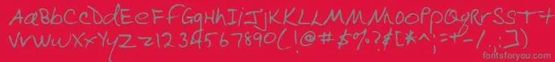 フォントLehn090 – 赤い背景に灰色の文字