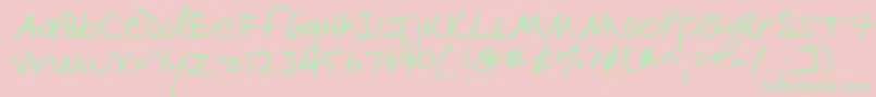 フォントLehn090 – ピンクの背景に緑の文字
