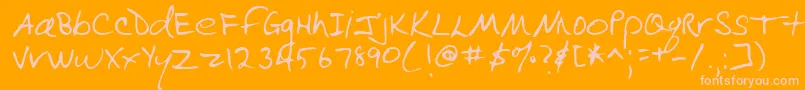 Lehn090 Font – Pink Fonts on Orange Background