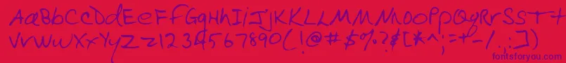 Lehn090-Schriftart – Violette Schriften auf rotem Hintergrund