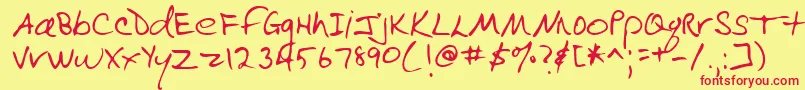 Шрифт Lehn090 – красные шрифты на жёлтом фоне