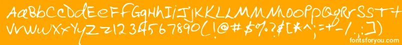 Lehn090-fontti – valkoiset fontit oranssilla taustalla