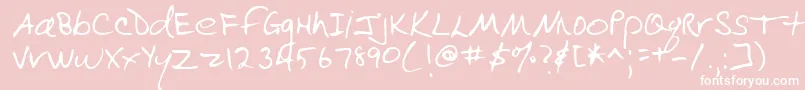 Lehn090-Schriftart – Weiße Schriften auf rosa Hintergrund