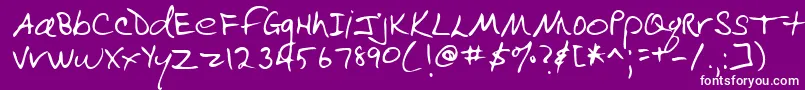 Lehn090-fontti – valkoiset fontit violetilla taustalla