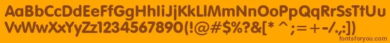VagRoundedBt-Schriftart – Braune Schriften auf orangefarbenem Hintergrund