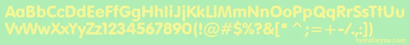 VagRoundedBt Font – Yellow Fonts on Green Background
