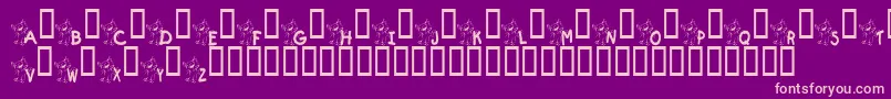 KrKrazyKat-Schriftart – Rosa Schriften auf violettem Hintergrund