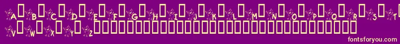 KrKrazyKat-Schriftart – Gelbe Schriften auf violettem Hintergrund