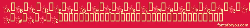 KrKrazyKat Font – Yellow Fonts on Red Background