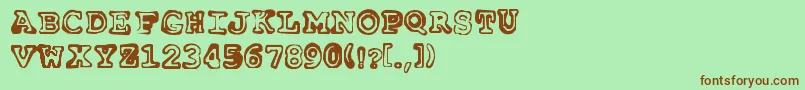 フォントInsomnia – 緑の背景に茶色のフォント