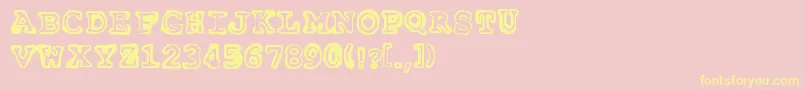 Insomnia-Schriftart – Gelbe Schriften auf rosa Hintergrund