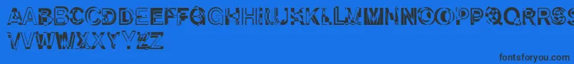 DekunstInitialen Font – Black Fonts on Blue Background