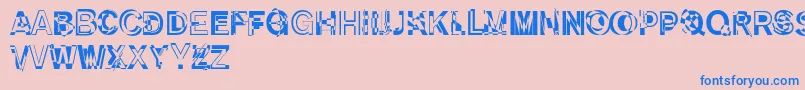 DekunstInitialen Font – Blue Fonts on Pink Background