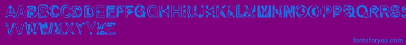 DekunstInitialen Font – Blue Fonts on Purple Background