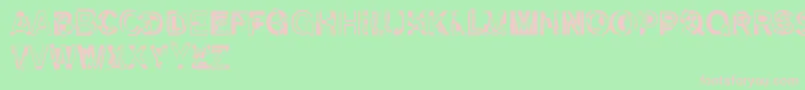 DekunstInitialen Font – Pink Fonts on Green Background