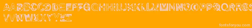 DekunstInitialen Font – Pink Fonts on Orange Background