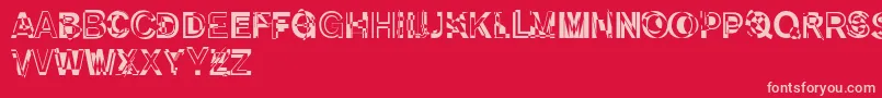 DekunstInitialen Font – Pink Fonts on Red Background