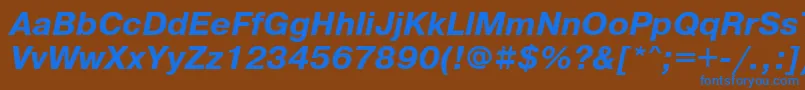 フォントPrgCtt9 – 茶色の背景に青い文字