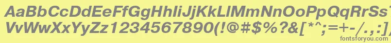 フォントPrgCtt9 – 黄色の背景に灰色の文字