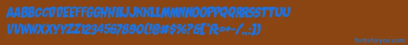 Шрифт Nightmarealleyrotalic – синие шрифты на коричневом фоне