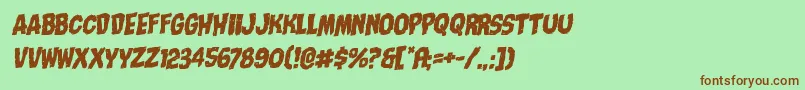 Nightmarealleyrotalic Font – Brown Fonts on Green Background