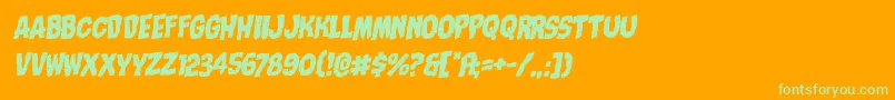 Nightmarealleyrotalic Font – Green Fonts on Orange Background
