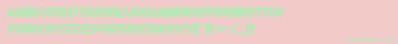 フォントNightmarealleyrotalic – ピンクの背景に緑の文字