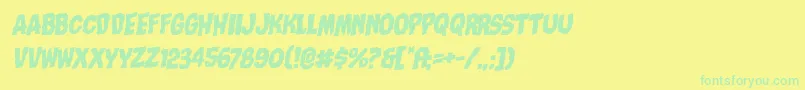 Nightmarealleyrotalic Font – Green Fonts on Yellow Background