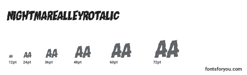 Nightmarealleyrotalic Font Sizes