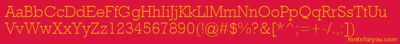 RockwellMtLight Font – Orange Fonts on Red Background