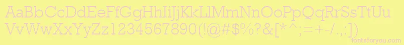 RockwellMtLight Font – Pink Fonts on Yellow Background