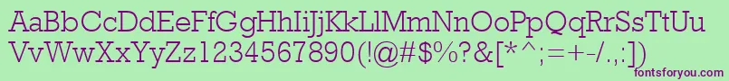 RockwellMtLight Font – Purple Fonts on Green Background