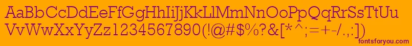 RockwellMtLight Font – Purple Fonts on Orange Background