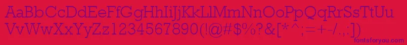 RockwellMtLight Font – Purple Fonts on Red Background