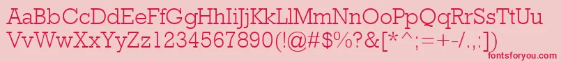 RockwellMtLight Font – Red Fonts on Pink Background