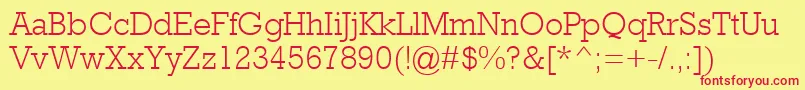 RockwellMtLight Font – Red Fonts on Yellow Background