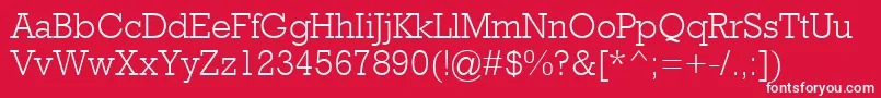 RockwellMtLight Font – White Fonts on Red Background