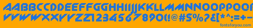 フォントZlk – オレンジの背景に青い文字