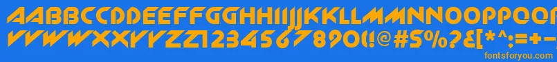 Zlk Font – Orange Fonts on Blue Background