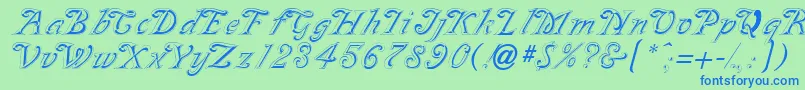 GeSilvette Font – Blue Fonts on Green Background