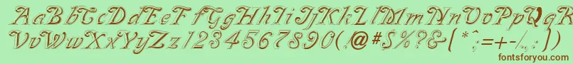 GeSilvette Font – Brown Fonts on Green Background