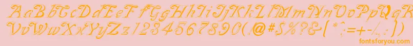 GeSilvette-Schriftart – Orangefarbene Schriften auf rosa Hintergrund