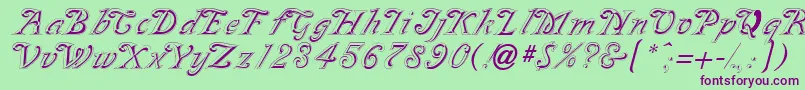 GeSilvette Font – Purple Fonts on Green Background