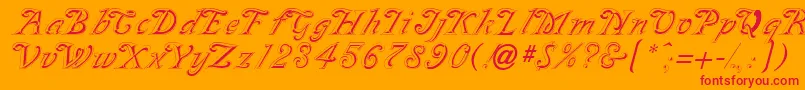 フォントGeSilvette – オレンジの背景に赤い文字