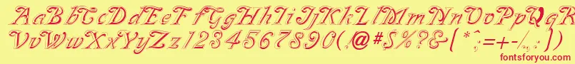 GeSilvette Font – Red Fonts on Yellow Background